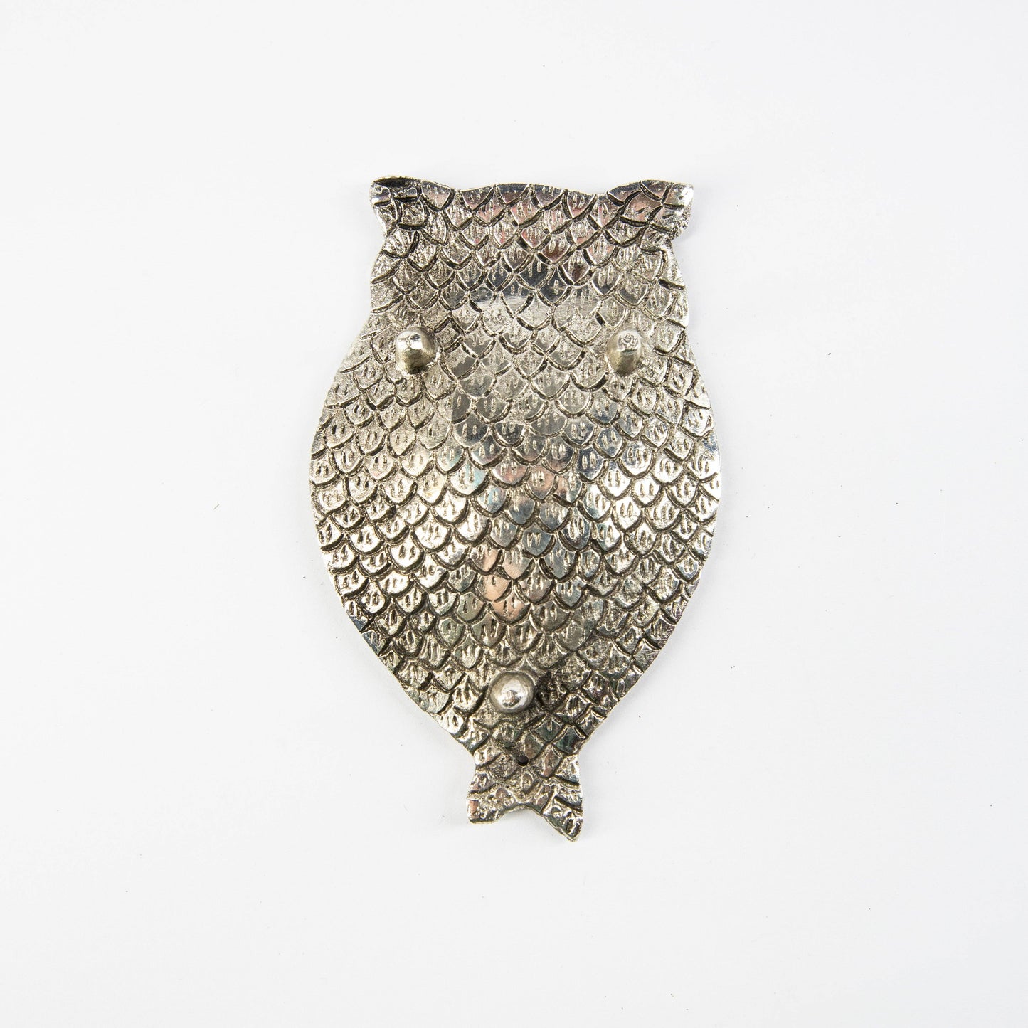 Owl Incense Holder - Silver with Turquoise Eyes