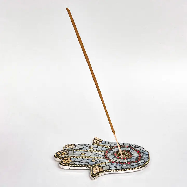 Hamsa Hand Pearl Incense Holder