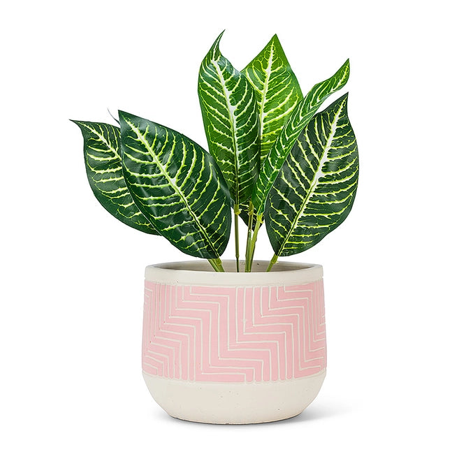 Pink Large Etched Planter - 6.5"D