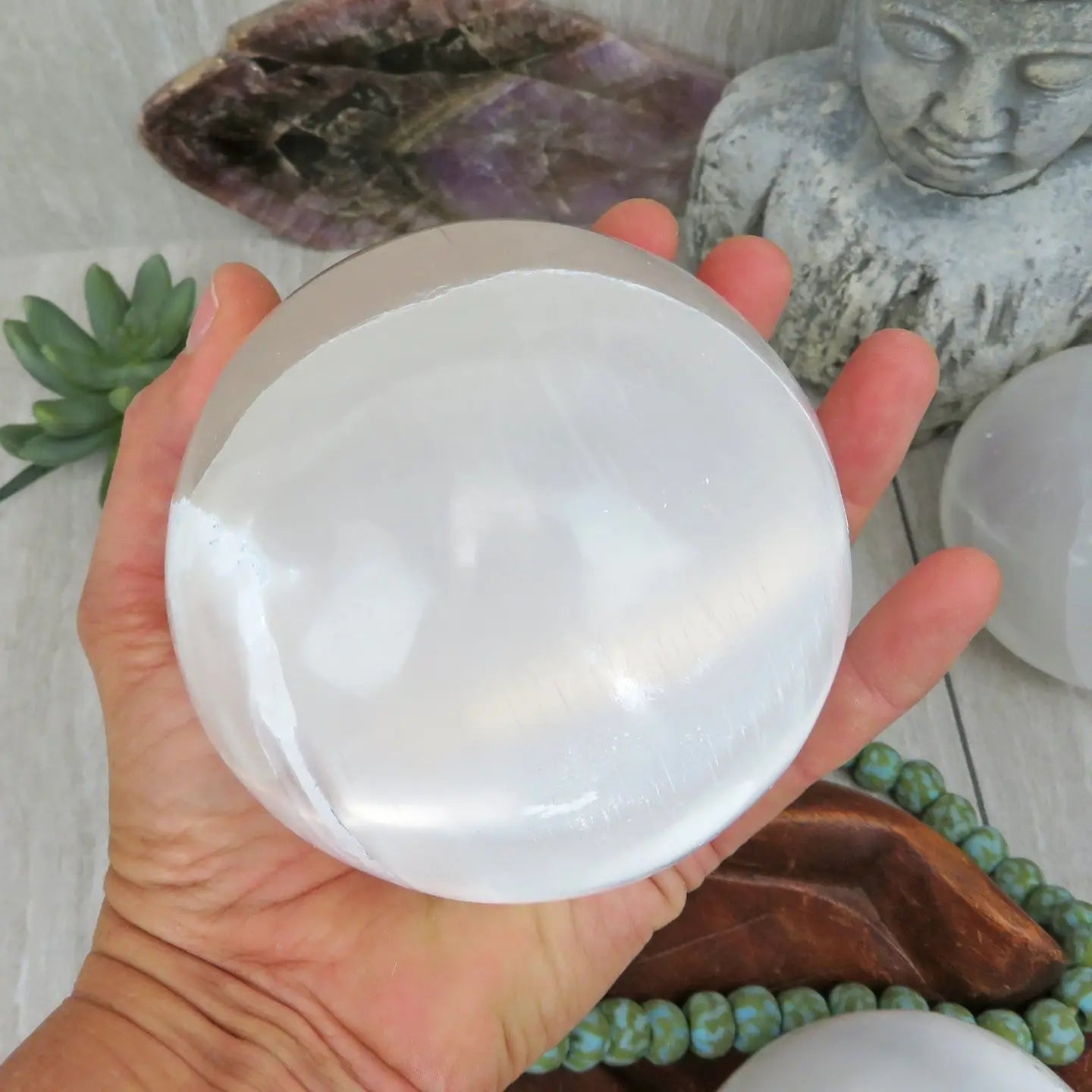 Selenite Sphere - White Orb