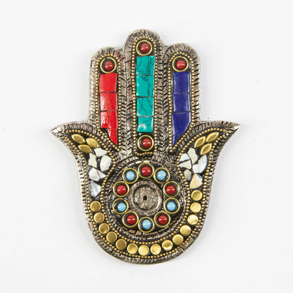 Hamsa Hand Mixed Colors Incense Holder