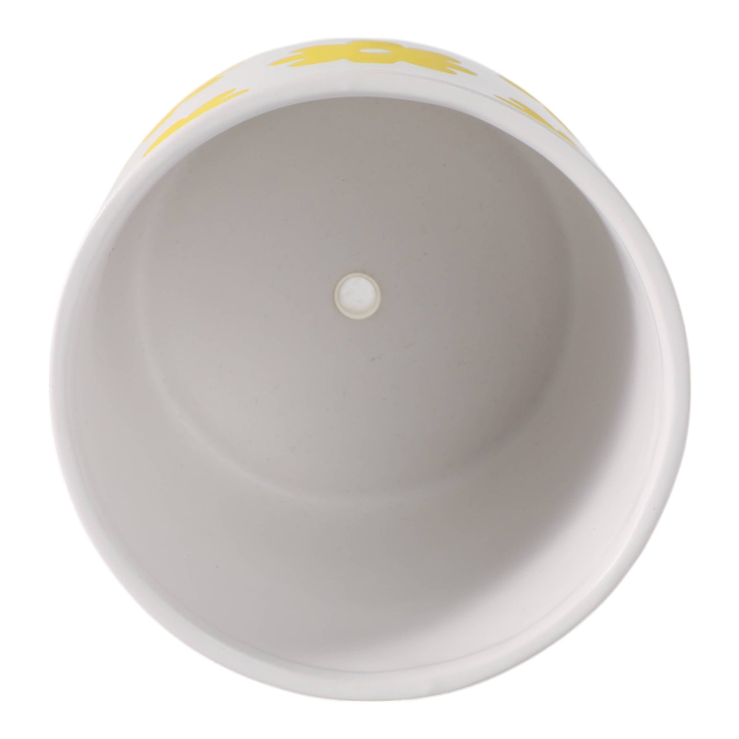 White/Yellow Ceramic Flower Power Planter