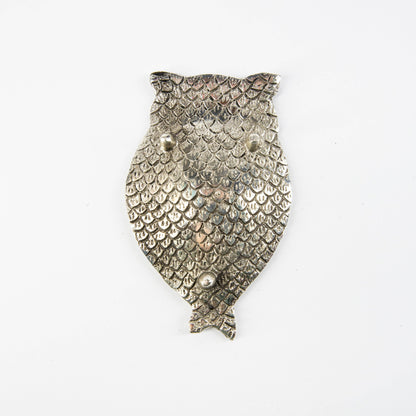 Owl Incense Holder - Silver with Turquoise Eyes