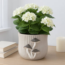 Grey Mushroom Applique Planter 6"