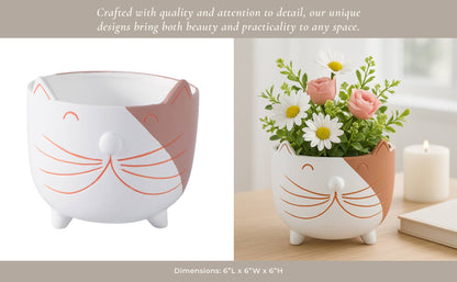 White Kitty Whiskers Planter