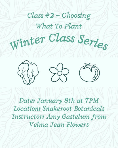 Winter Class Series: Class #2 - Choosing What To Plant