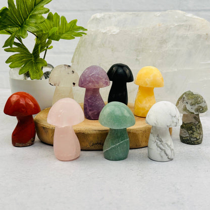 Crystal Gemstone Mushrooms Carving