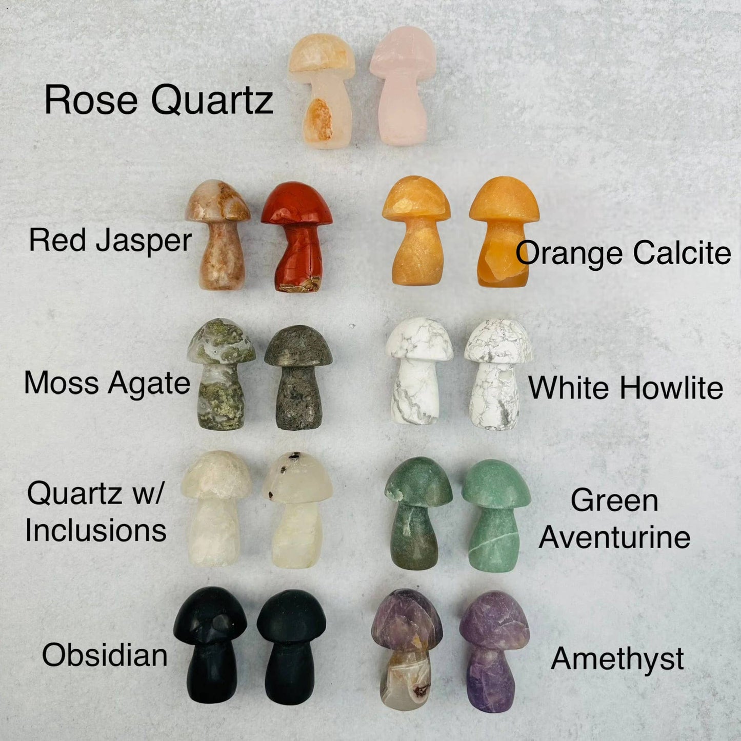 Crystal Gemstone Mushrooms Carving