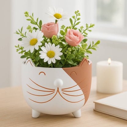 White Kitty Whiskers Planter