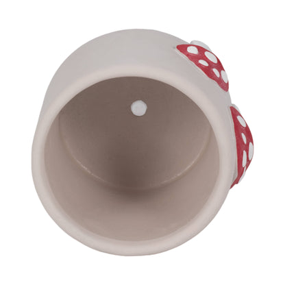 Red/White Magic Mushroom Applique Planter 6"