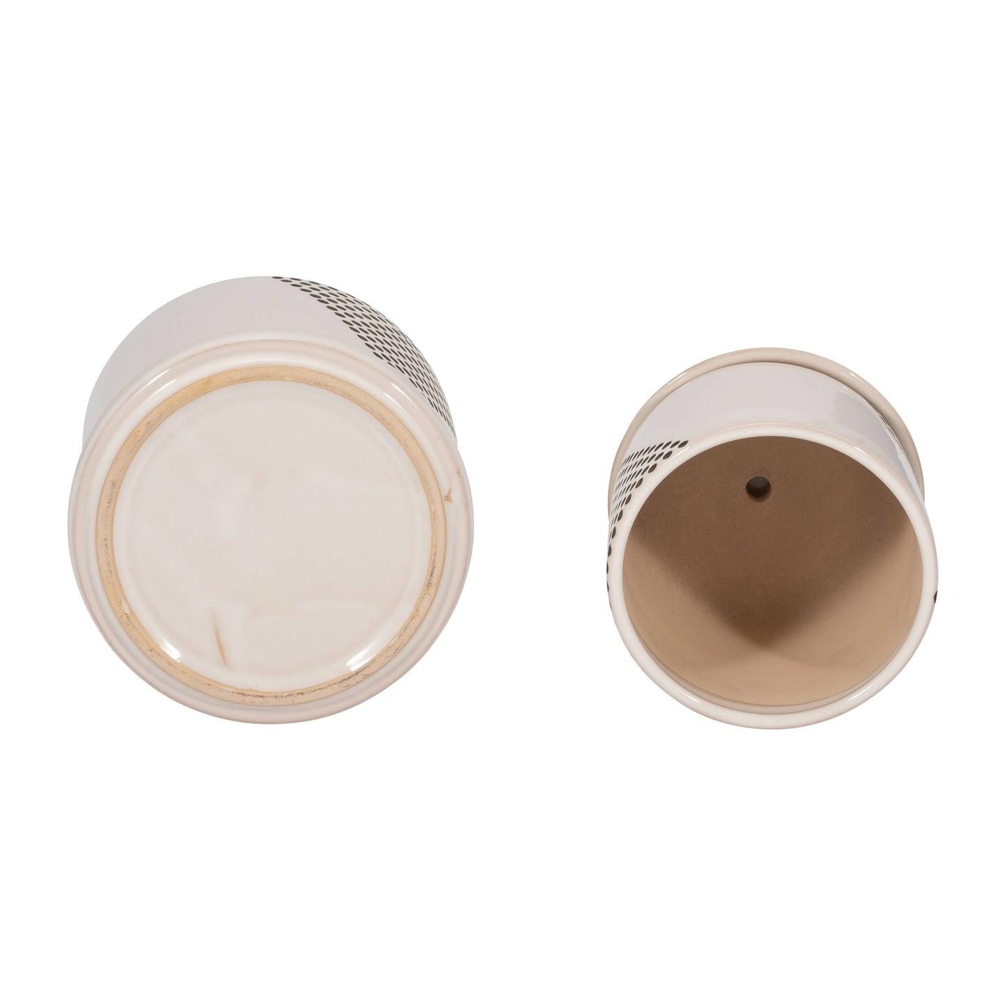 White Triangle Dots Planter