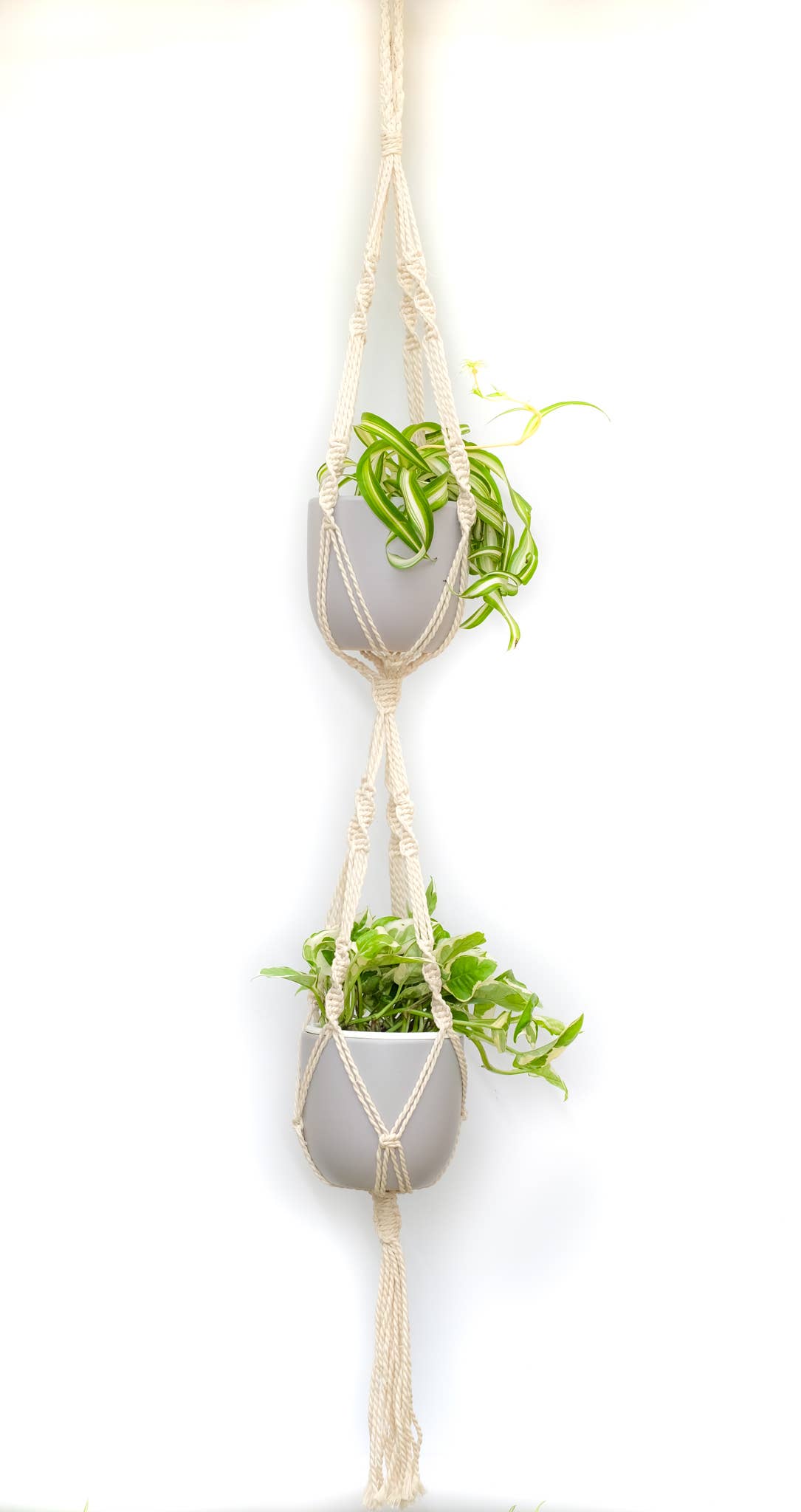 Double Macrame Pot Hanger (41")