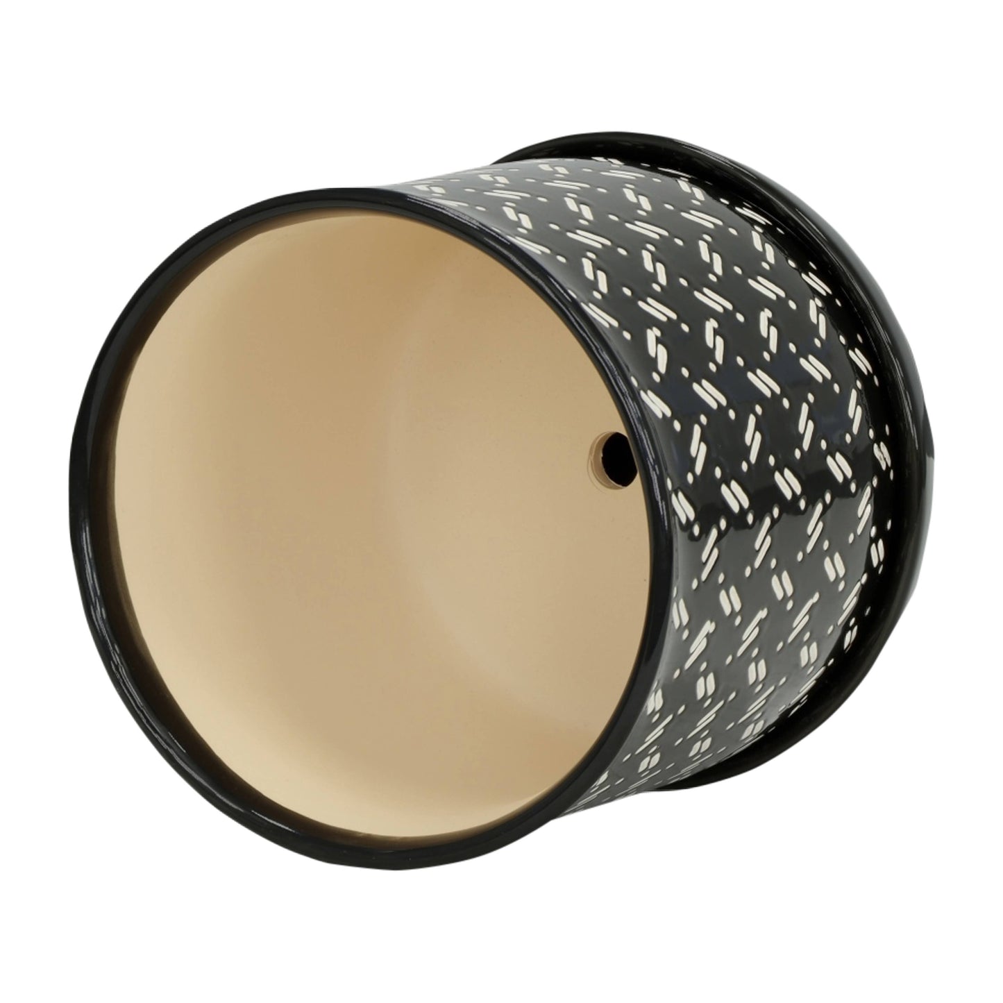 Black Round Dots Planter with Saucer