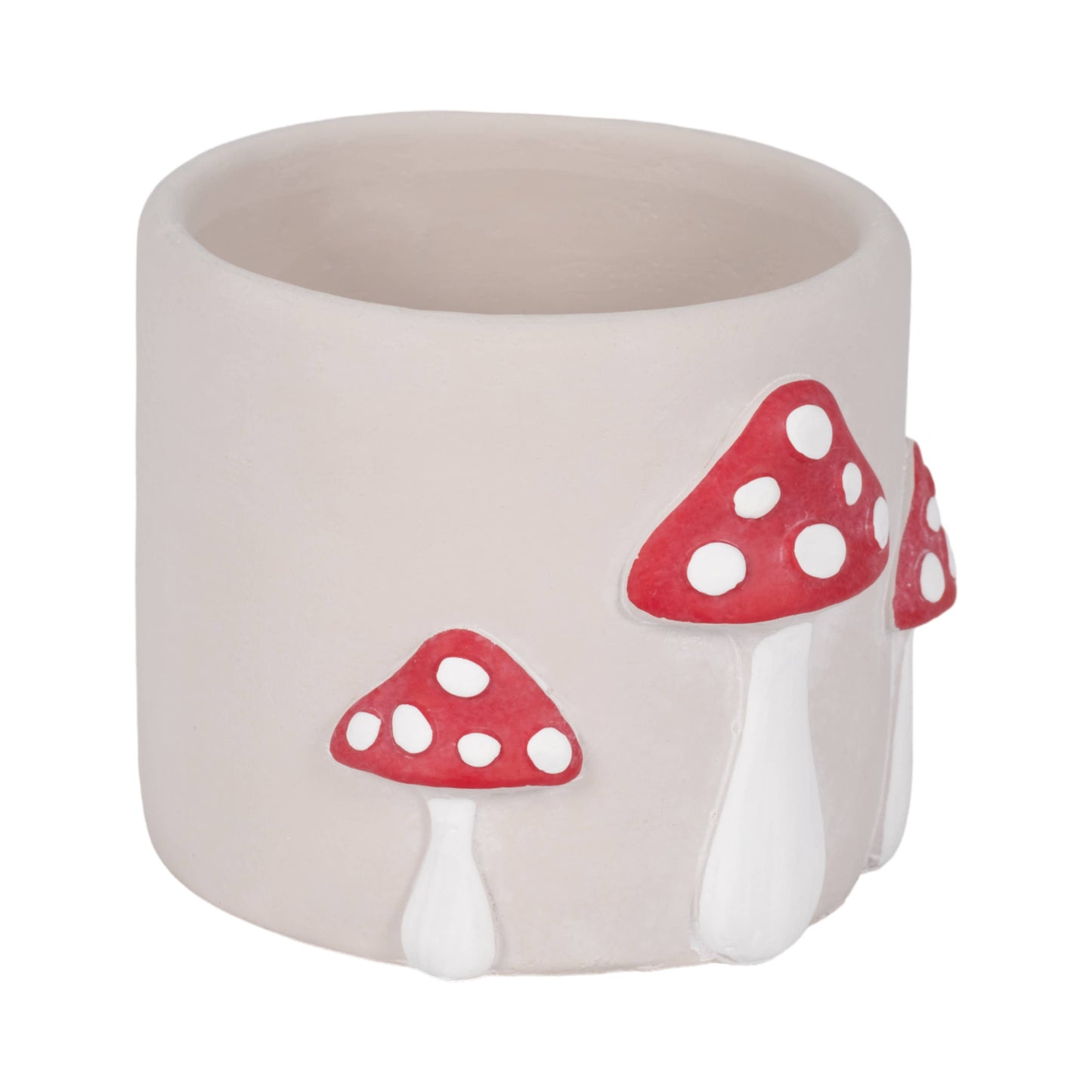 Red/White Magic Mushroom Applique Planter 6"