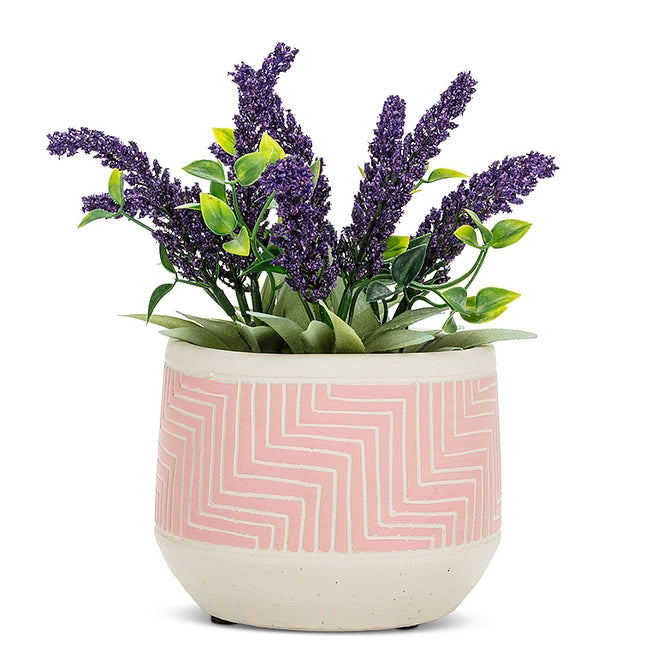 Pink Small Etched Planter - 5"D