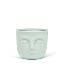Small Sleeping Face Planter - Mint 3.5"H