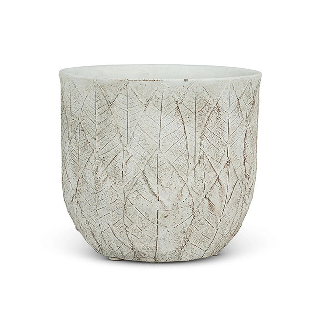 Small Light Leaf Planter - White 5"D