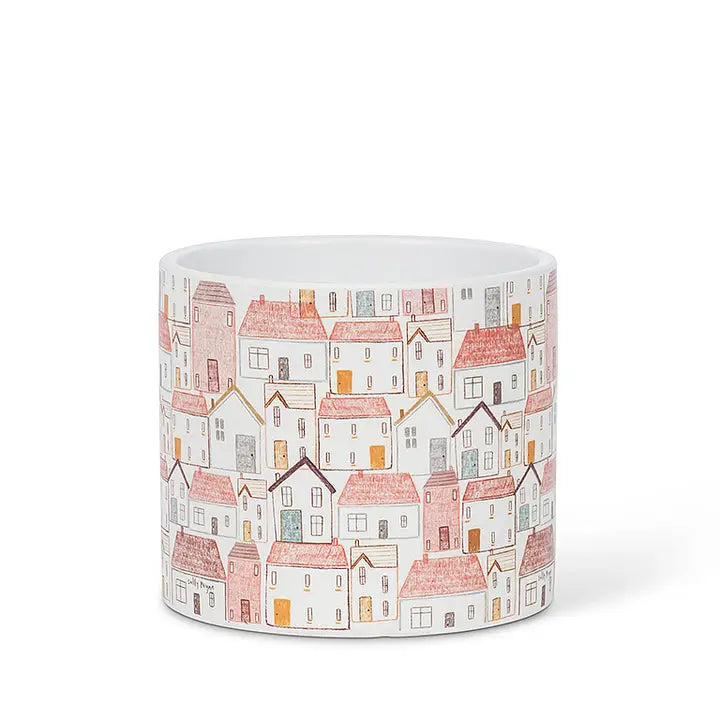 Small Pastel Village Planter
