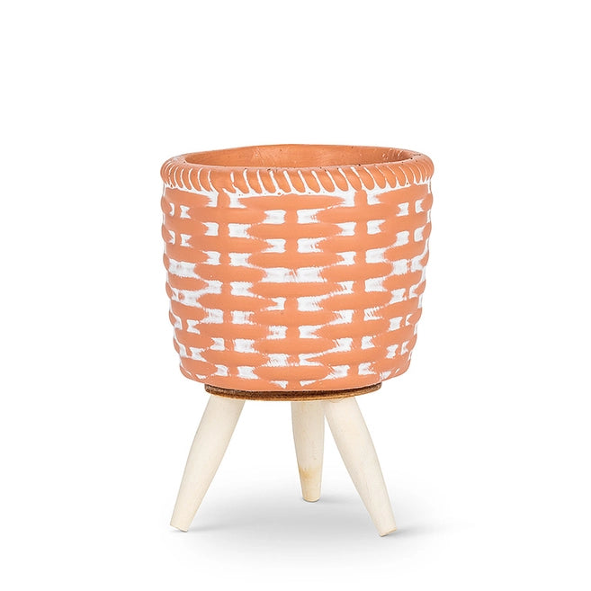 Small Woven Tripod Planter - Terracotta 4