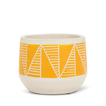 Yellow Small Etched Planter - 5"D