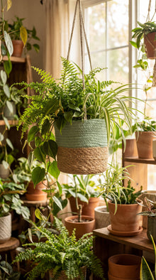Hanging Green Jute Planter Hanger