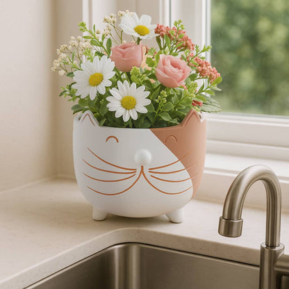 White Kitty Whiskers Planter