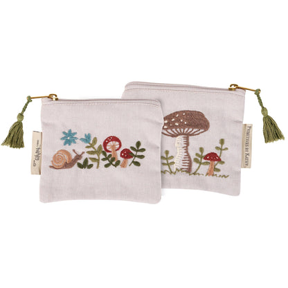 Snail & Mushroom Zipper Wallet