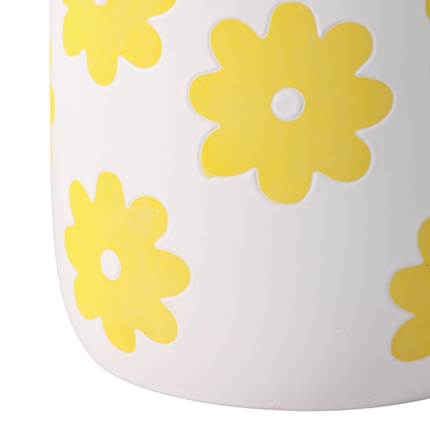 White/Yellow Ceramic Flower Power Planter