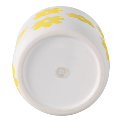 White/Yellow Ceramic Flower Power Planter