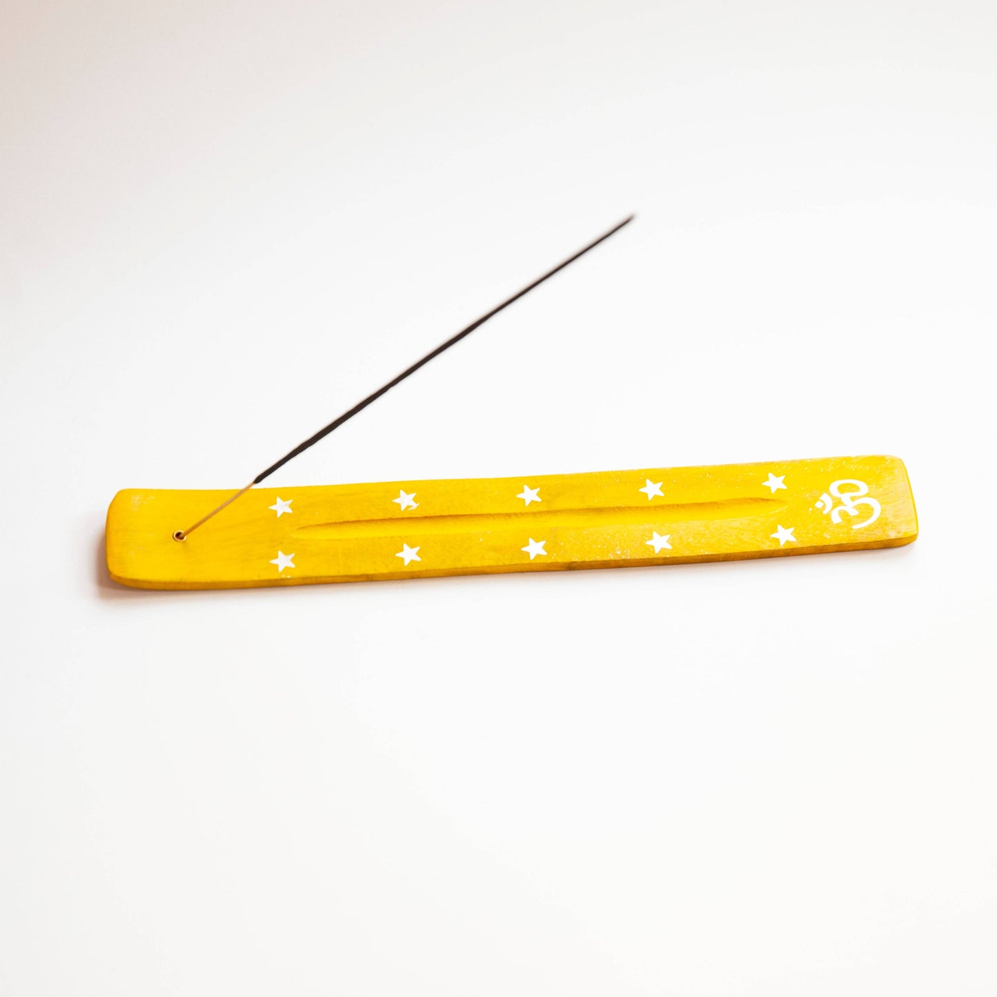 Yellow OM with Stars Incense Holder