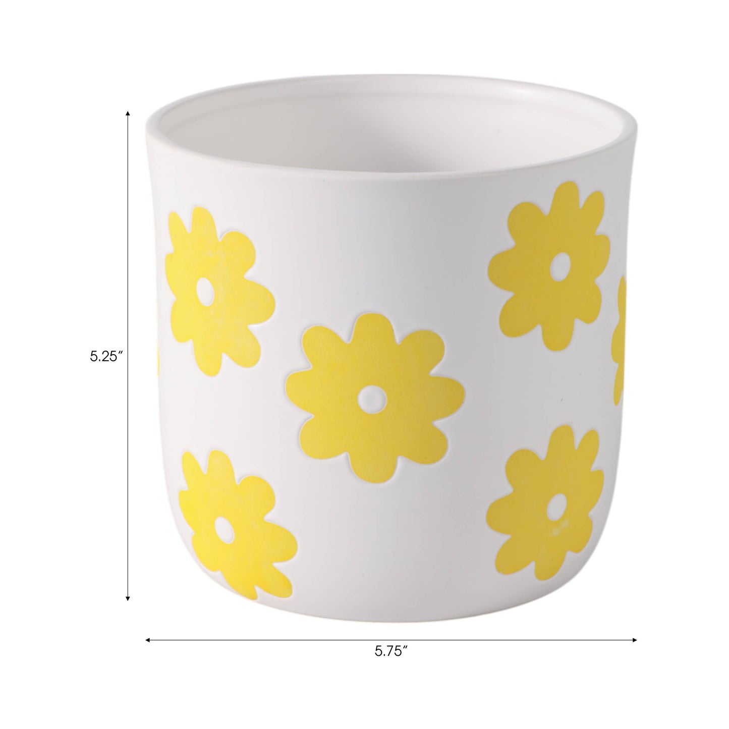 White/Yellow Ceramic Flower Power Planter