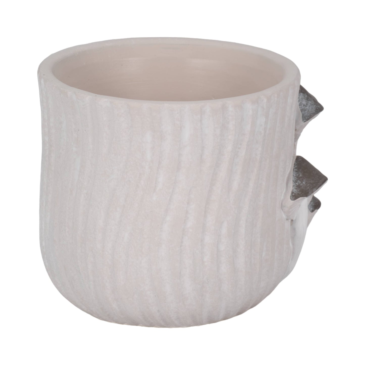 Grey Mushroom Applique Planter 6"