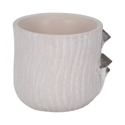 Grey Mushroom Applique Planter 6"