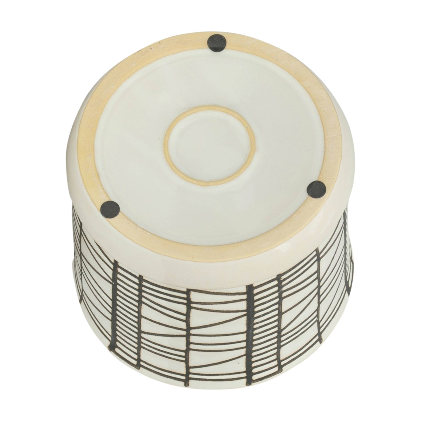 Beige Geometric Planter with Saucer