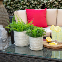 Ivory Round Tribal Planter with Saucer