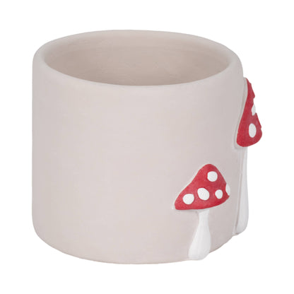 Red/White Magic Mushroom Applique Planter 6"