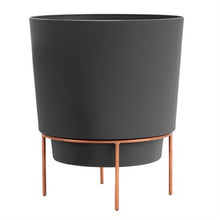 Bloem 10" Hopson Metal Stand Planter - Charcoal