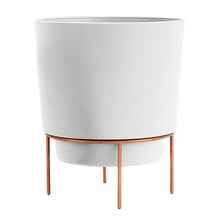 Bloem 10" Hopson Metal Stand Planter - Casper White