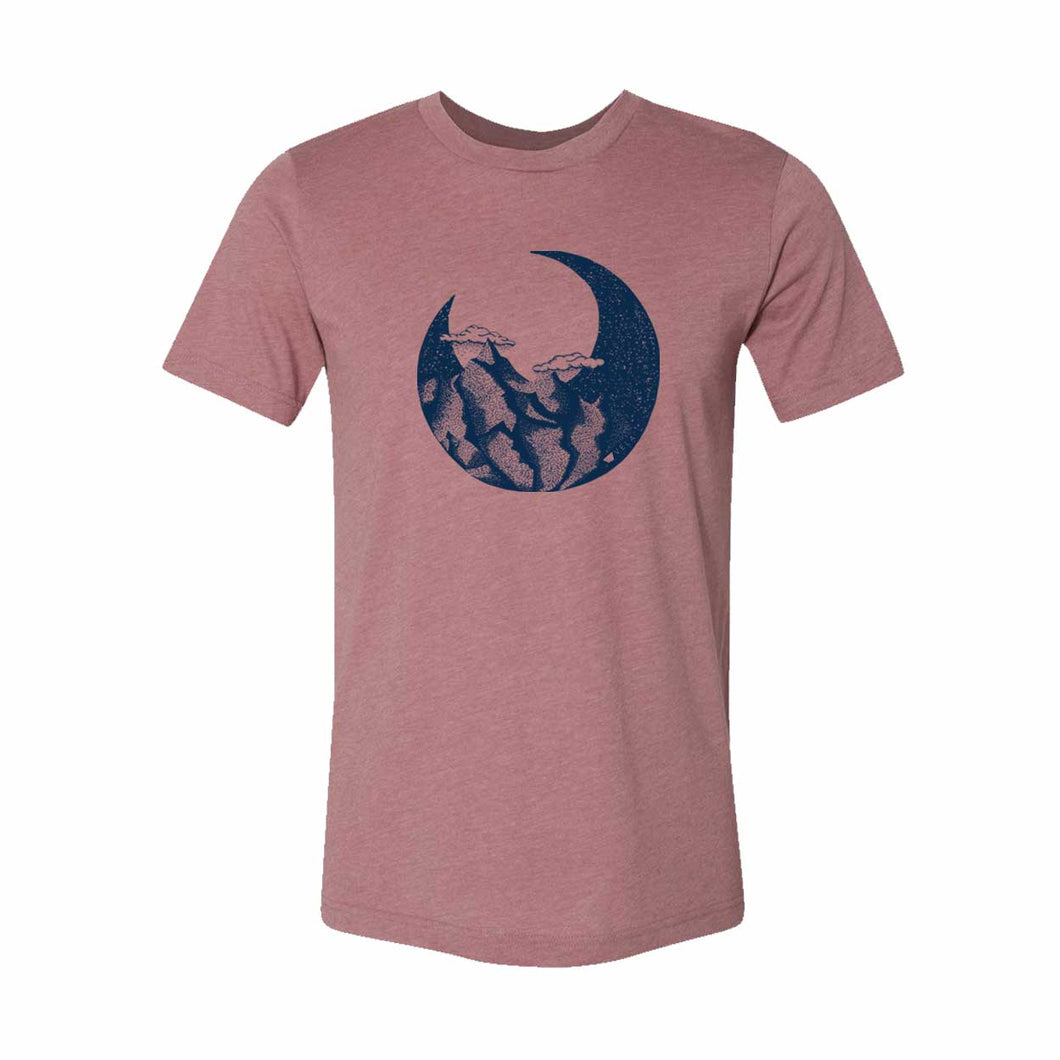 Moon Mountain Shirt - Navy & Mauve
