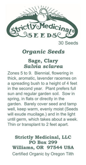 Sage, Clary (Salvia sclarea) Organic Seeds