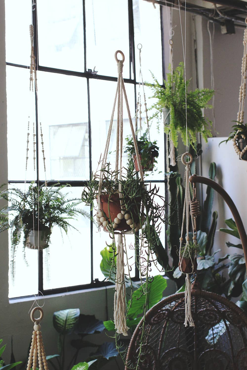 Beaded Plant Hanger - 36 Inch