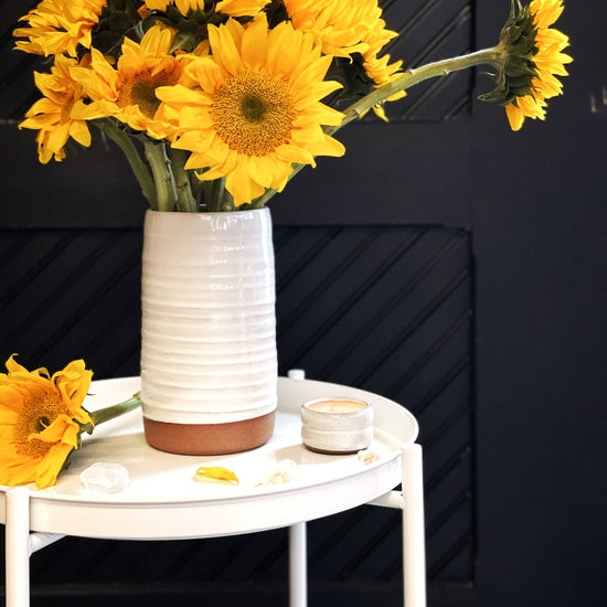 Cylinder Large Vase - White