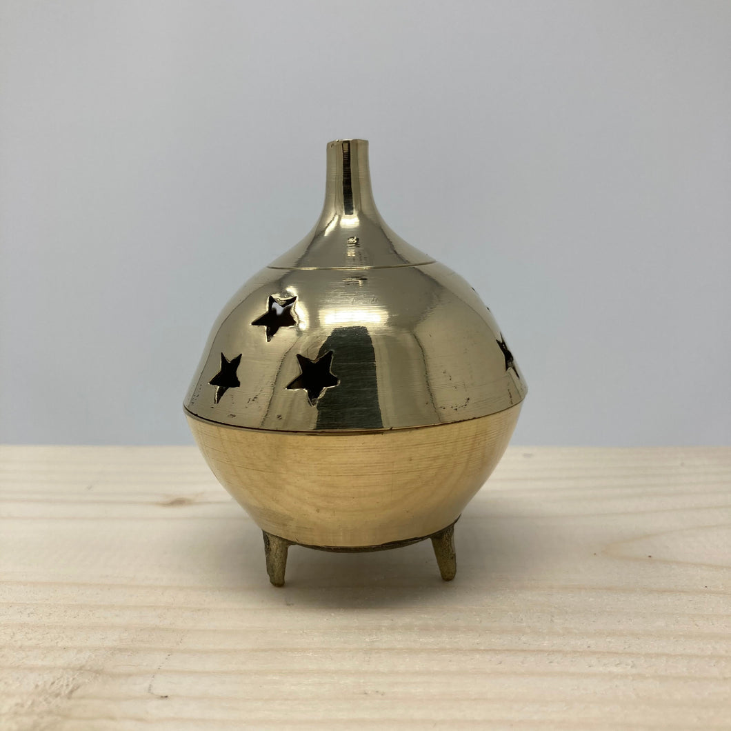 Cone Charcoal Burner Solid Brass